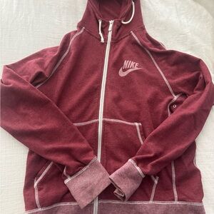 Adult large red maroon Nike zip up sweatshirt jacket